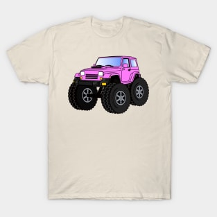 Pink monster truck cartoon illustration T-Shirt